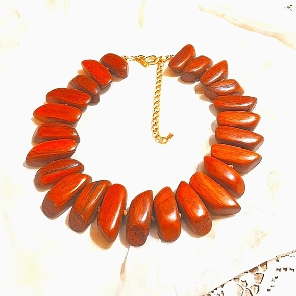 VTG Kenneth Lane 1970s wooden necklace - Picture 6 of 7